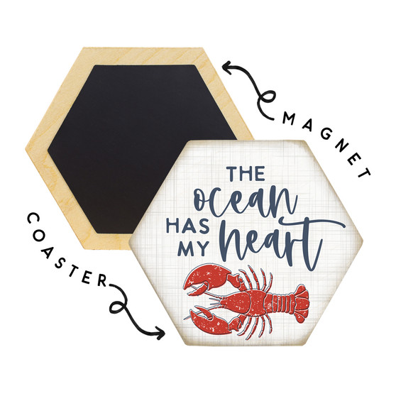 Ocean Heart Lobster - Honeycomb Coasters