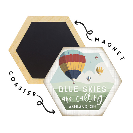 Blue Skies Calling PER - Honeycomb Coasters