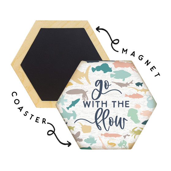 Go Flow Fish  - Honeycomb Coasters