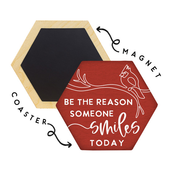 Someone Smiles Cardinal - Honeycomb Coasters