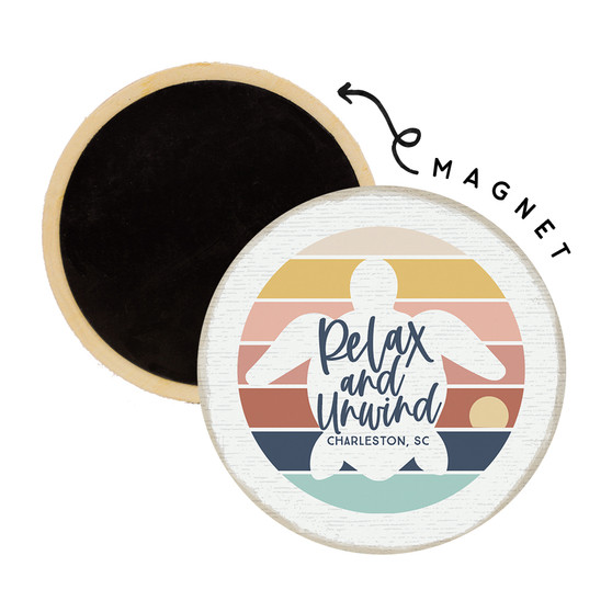 Relax Unwind Turtle PER - Round Magnets