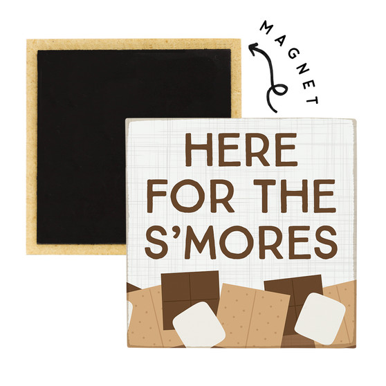 Here For S'mores - Square Magnets