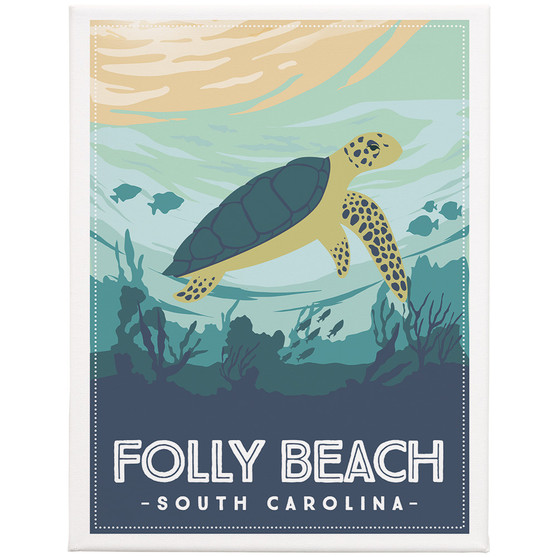 Turtle Poster PER 9x12 - Wrapped Canvas