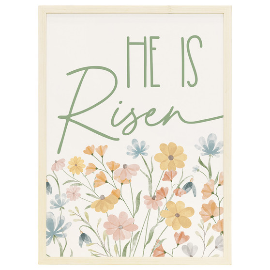 He Is Risen Floral- Thin Frame Rectangle