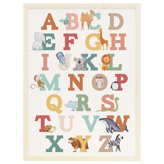 Animal Alphabet- Thin Frame Rectangle