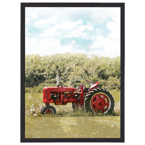 Tractor Scene- Thin Frame Rectangle