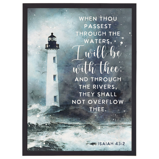 Be With Thee Lighthouse - Thin Frame Rectangle