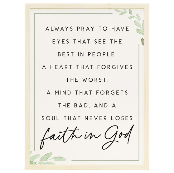 Faith In God Leaves - Thin Frame Rectangle