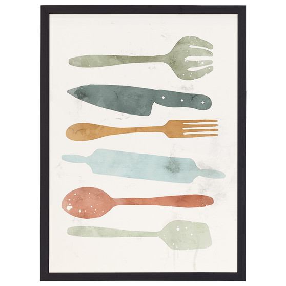 Colorful Utensils - Thin Frame Rectangle