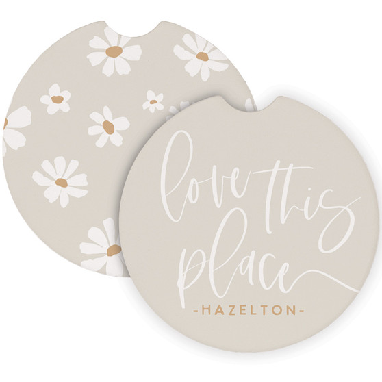 Love This Place Daisies LOC - Car Coasters