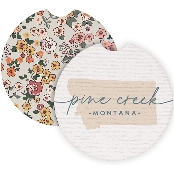 City Over State Florals LOC STA - Car Coasters