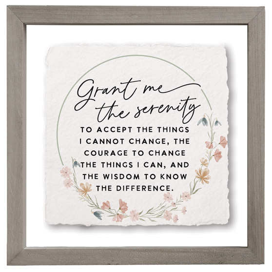 Serenity Prayer Floral - Floating Art Square