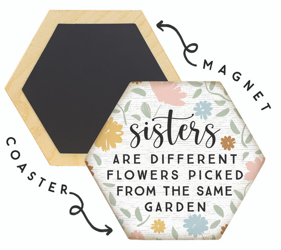Sisters Different Flowers PER - Honeycomb Coasters