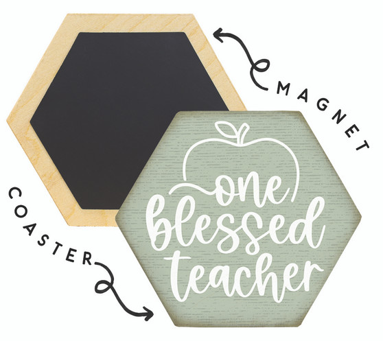 Blessed Teacher Green - Honeycomb Coasters