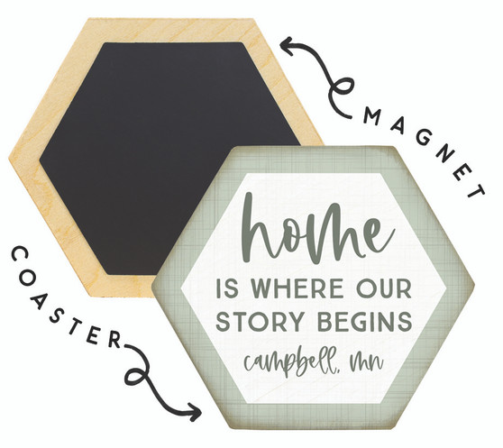 Home Story Green LOC - Honeycomb Coasters