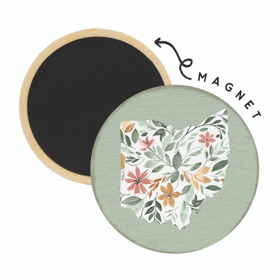Floral Pattern State STA - Round Magnets