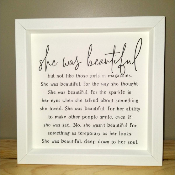 Flash  She is Beautiful - Rustic Frame