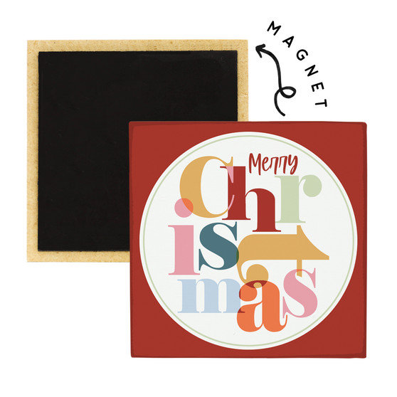 Christmas Colorful Overlap - Square Magnets