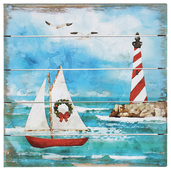 Christmas Sailboat 8" - 8 x 8 Perfect Pallet Petite