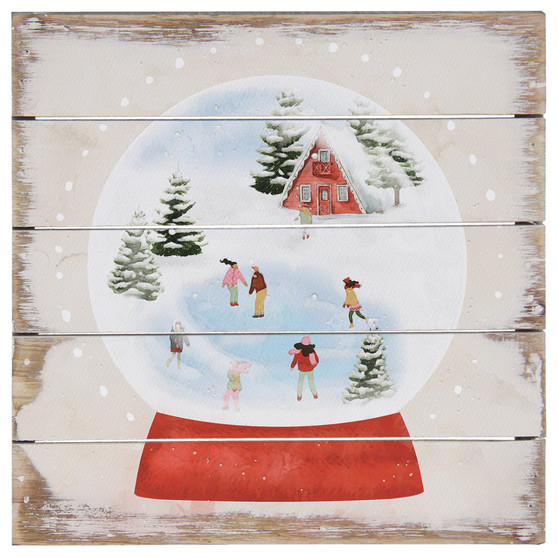 Snow Globe Ice Skating 8" - 8 x 8 Perfect Pallet Petite