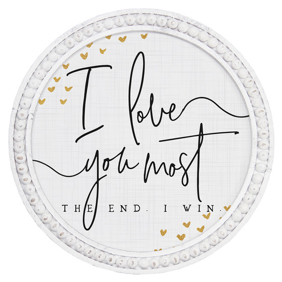 Love You Most - Beaded Round Wall Art