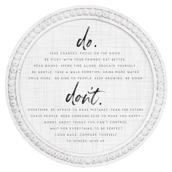 Do Dont - Beaded Round Wall Art