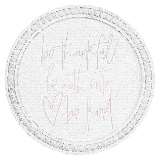 Be Thankful - Beaded Round Wall Art