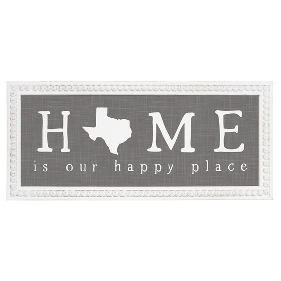 Home Happy Place STATE - Beaded Rectangle Wall Art