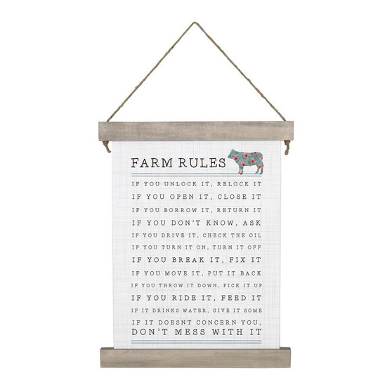 Farm Rules - Hanging Canvas