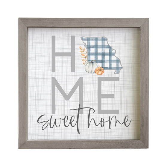 Home Sweet Gingham STATE - Rustic Frame