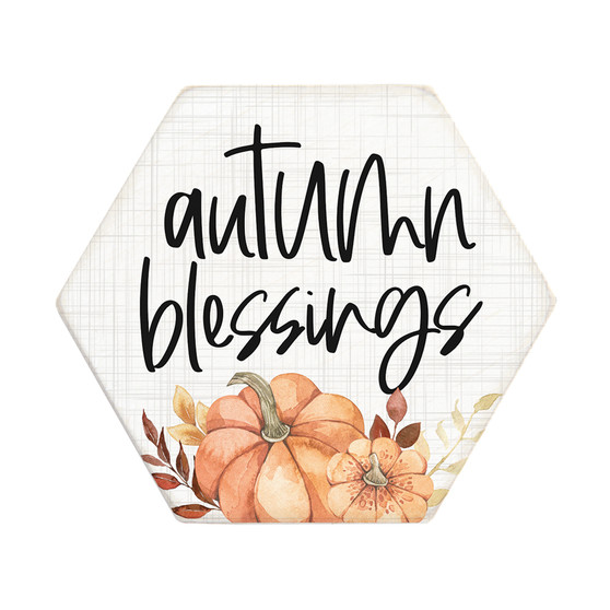 Autumn Blessings - Honeycomb Coasters