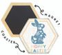 Hoppy Easter Rabbit  - Honeycomb Magnetic Coaster