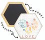 Love Paw Print Heart  - Honeycomb Magnetic Coaster