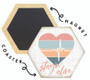 Stayin' Alive Heart  - Honeycomb Magnetic Coaster