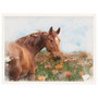 Floral Field Horse- Thin Frame Rectangle