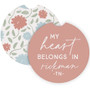 Heart Belongs Flowers LOC - Car Coasters