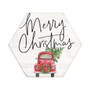 Merry Christmas Truck - Honeycomb Coasters