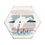 Love State Watercolor STATE - Honeycomb Coasters