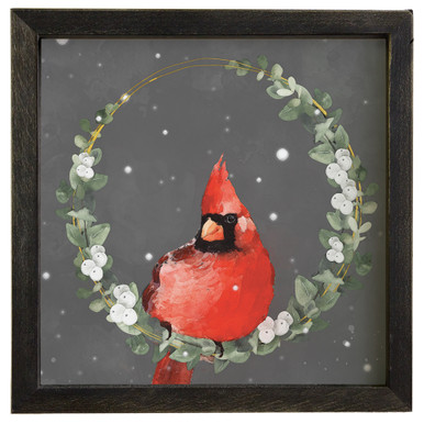 Cardinal Wreath - B - Rustic Frames - Simply Said