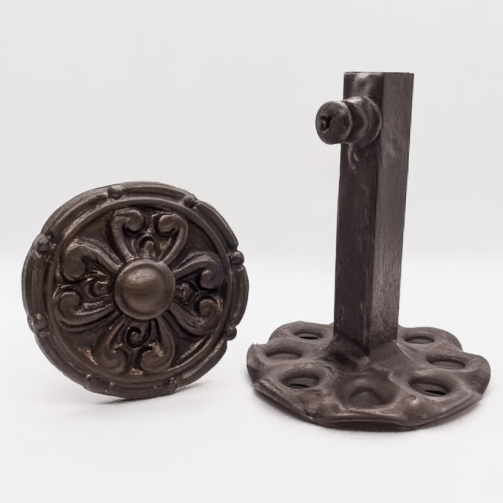Asian-Greek Fusion Scroll Drapery Medallion & Curtain Holdback ...