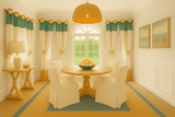 Effortless Elegance: Bay Window Design Using Drapery Medallions
