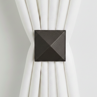 Obsidian Pyramid Drapery Medallion or Drapery hardware by Metropolis Iron (metroiron) Obsidian Pyramid Drapery Medallion or Drapery hardware by Metropolis Iron (metroiron)