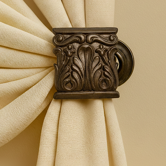 Corinthian Crest Drapery Medallion or Drapery Hardware by Metropolis Iron (metroiron) Corinthian Crest Drapery Medallion or Drapery Hardware by Metropolis Iron (metroiron)