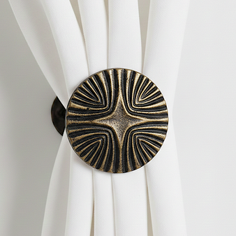 Ripple Radiance Drapery Medallion or Holdback or Hardware by Metropolis Iron (metroiron)