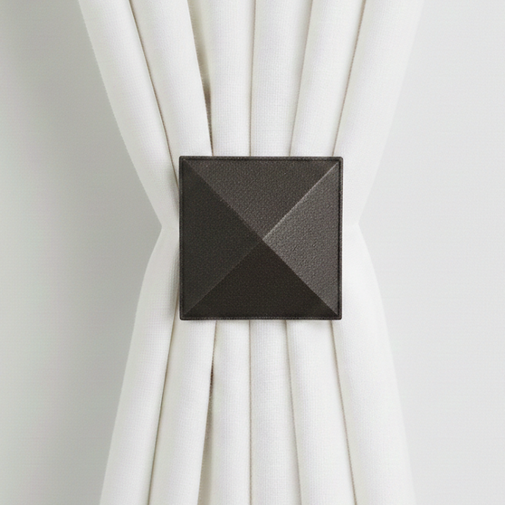 Obsidian Pyramid Drapery Medallion or Drapery hardware by Metropolis Iron (metroiron)