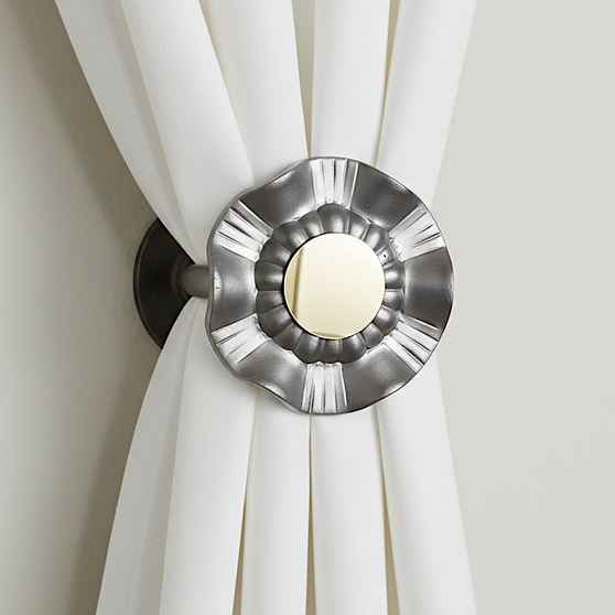 Contemporary Ruffled Dazzling Medallion Embellished With A 1 Inch Mirror. Medallion hardware by Metropolis Iron (metroiron)