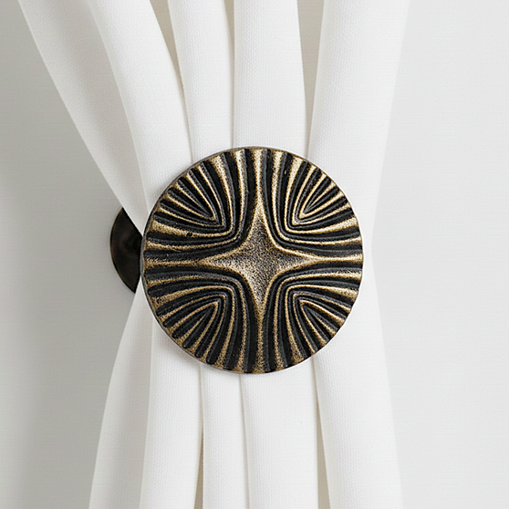 Ripple Radiance Drapery Medallion or Holdback or Hardware by Metropolis Iron (metroiron)