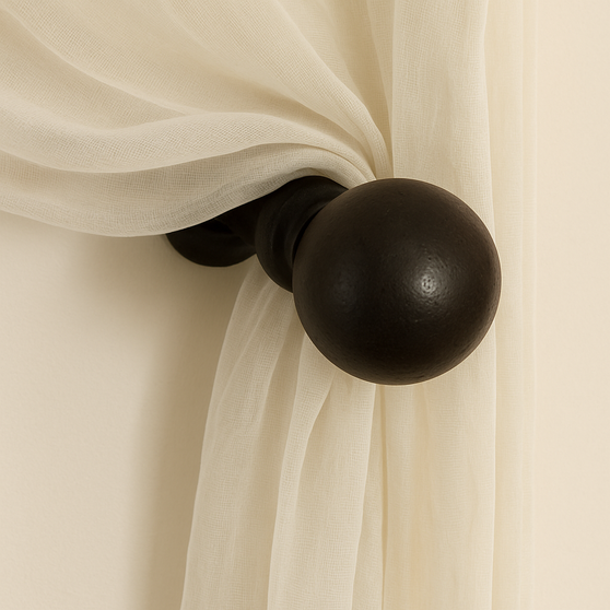 Ball Finial Prominent Drapery Medallion 3-1/8″ L 2-1/2″ H