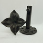 Floral small drapery medallion or drapery hardware by Metropolis Iron (metroiron)