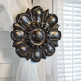 Larger Version of the Daisy Flower Drapery Medallion to hang curtains and drapes.